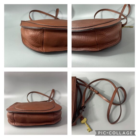 New Fossil Brown Leather Crossbody Bag - Picture 15 of 15